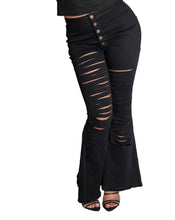 Load image into Gallery viewer, Code: Jaida I Black Flare Jeans
