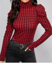 Load image into Gallery viewer, Code: Casey I Houndstooth High Neck Top
