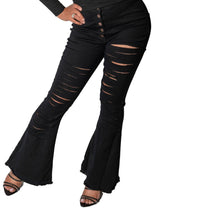 Load image into Gallery viewer, Code: Jaida I Black Flare Jeans
