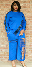 Load image into Gallery viewer, Code: Royal Fan I Asymmetrical Set With Zipper Trim
