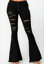 Load image into Gallery viewer, Code: Jaida I Black Flare Jeans
