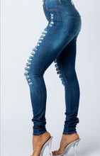 Load image into Gallery viewer, Code: She Bad Jeans I Dark Blue Denim Jeans
