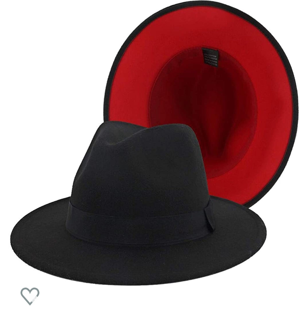 Code: Red Bottom I Black & Red Fedora