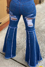 Load image into Gallery viewer, Code: Bell Out | Bell Bottom Frayed Jeans
