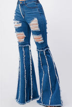 Load image into Gallery viewer, Code: Bell Out | Bell Bottom Frayed Jeans
