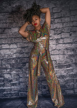 Load image into Gallery viewer, Code: Royalty I Gold/Metallic Jumpsuit
