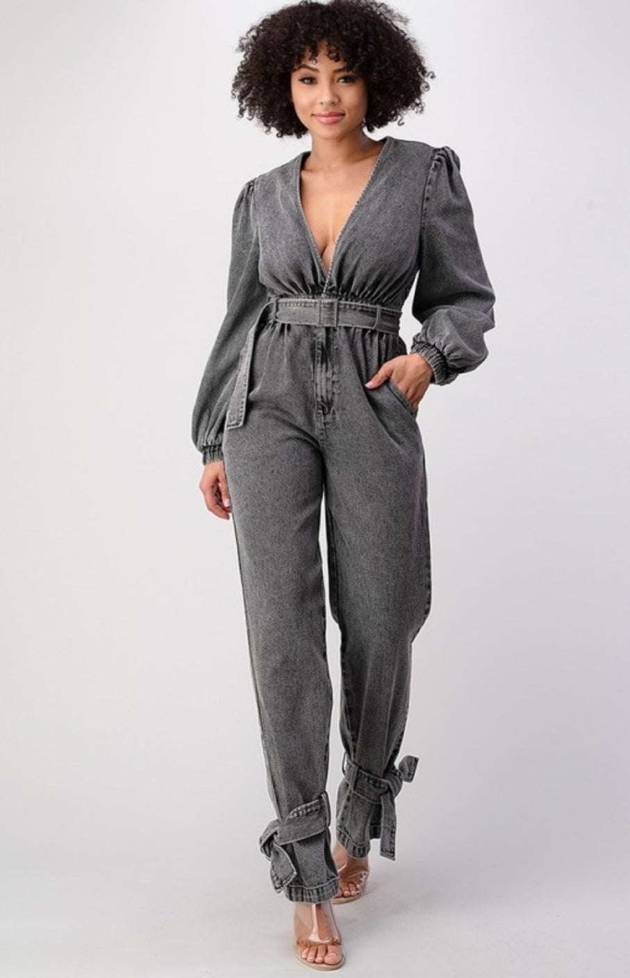 Code: Rhianna I Washed Denim Jumpsuit