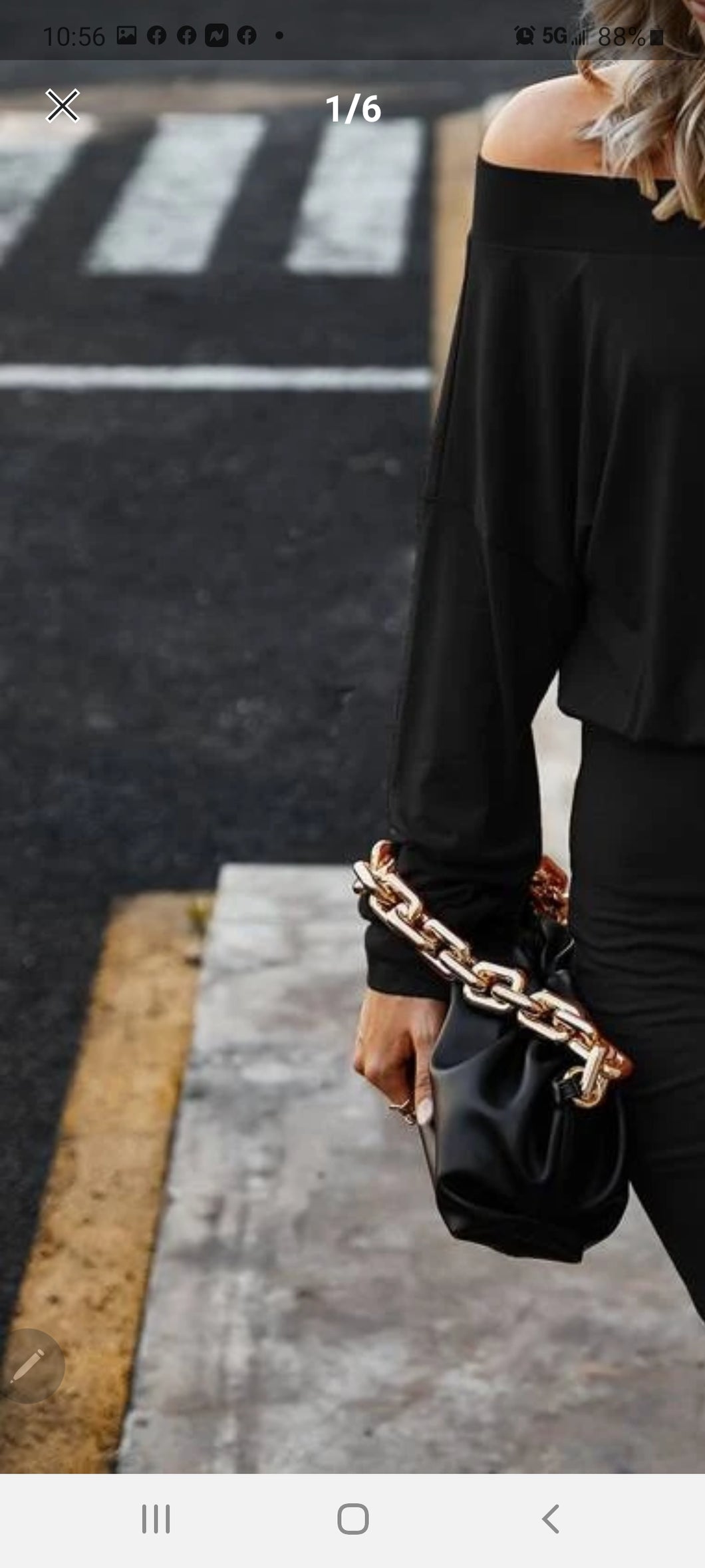 Code: Brina | Black Chain Link Bag
