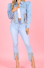 Load image into Gallery viewer, Code: Star: Embellished Denim Two Piece
