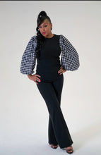 Load image into Gallery viewer, Code: Mattie | Houndstooth Top With Oversized Sleeves
