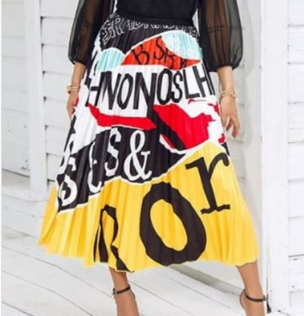 Code: Salynthia| Graphic Printed Skirt