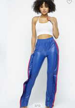 Load image into Gallery viewer, Code: Blue Spruce I Blue Faux Leather Pants
