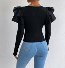 Load image into Gallery viewer, Code: Amerie| Ruffled Shoulder Top
