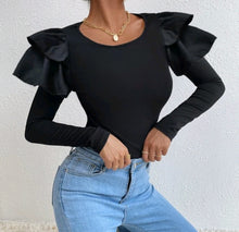 Load image into Gallery viewer, Code: Amerie| Ruffled Shoulder Top
