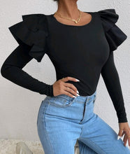 Load image into Gallery viewer, Code: Amerie| Ruffled Shoulder Top
