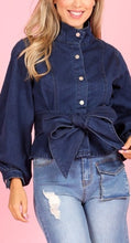 Load image into Gallery viewer, Code: Brienna | Denim Bow Tie Top
