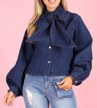 Load image into Gallery viewer, Code: Brienna | Denim Bow Tie Top
