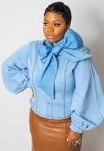 Load image into Gallery viewer, Code:Brienna| Light Blue Denim With Bow Tie
