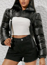 Load image into Gallery viewer, Code: Keagan | Black Half Puffer Coat
