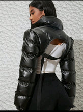 Load image into Gallery viewer, Code: Keagan | Black Half Puffer Coat
