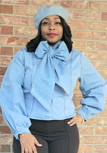 Load image into Gallery viewer, Code:Brienna| Light Blue Denim With Bow Tie
