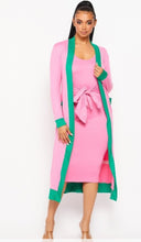 Load image into Gallery viewer, Code: Princess | Pink &amp; Green Cardigan Dress Set
