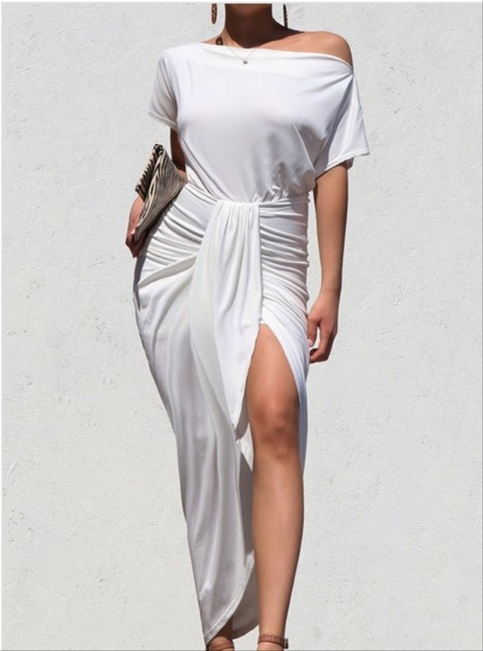 Code: Pascale | White Off Shoulder Dress