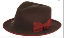 Load image into Gallery viewer, Code: Isley | Crimson &amp; Brown Fedora
