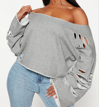 Load image into Gallery viewer, Code: Shyla | Distressed Sweatshirt
