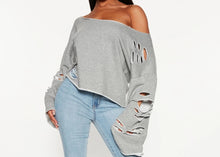 Load image into Gallery viewer, Code: Shyla | Distressed Sweatshirt
