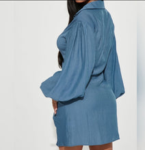 Load image into Gallery viewer, Code:Maddie | Denim Rouched Dress
