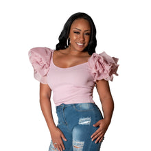 Load image into Gallery viewer, Code: Rose I Ruffled Sleeves Top
